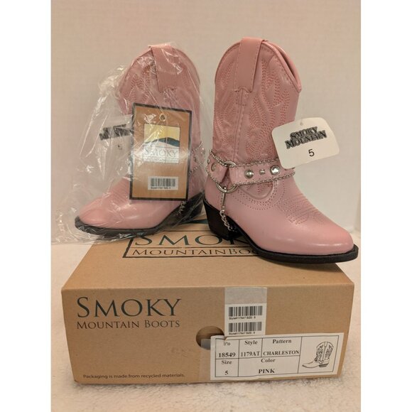 Smoky Mountain Pink Charleston Kids Toddler Cowboy Boots Size 5 Western Style - Picture 7 of 8